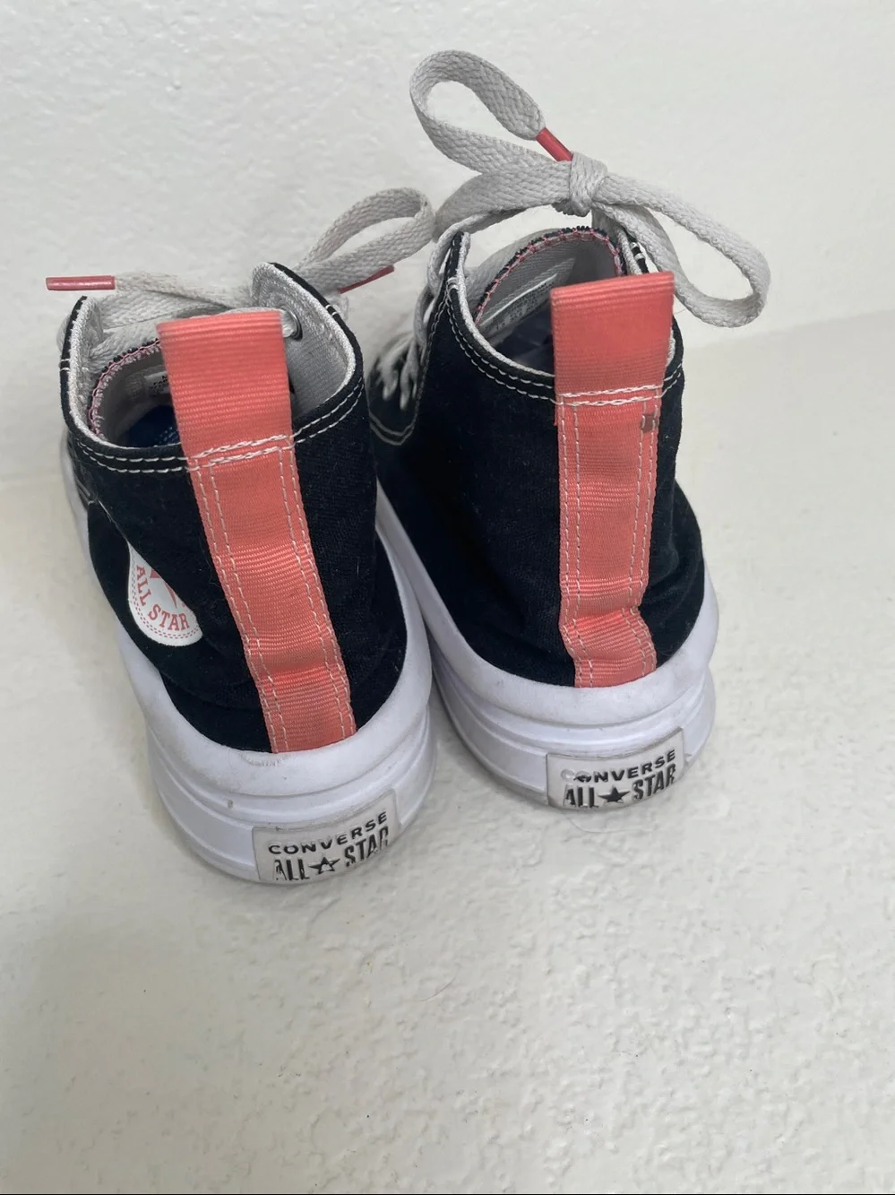 Converse High Top Platform Sneakers - Black & White Chuck Taylor kids size 2